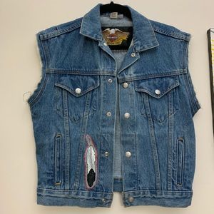 Vintage Harley Davidson Americana Denim Vest